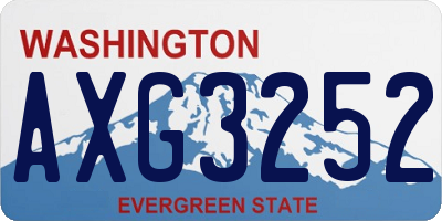 WA license plate AXG3252
