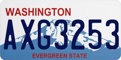 WA license plate AXG3253