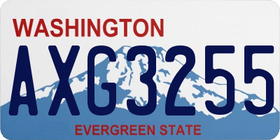 WA license plate AXG3255