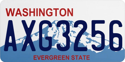WA license plate AXG3256