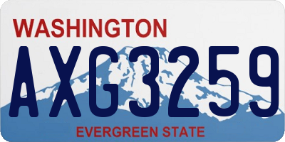 WA license plate AXG3259