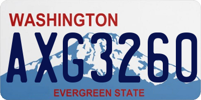 WA license plate AXG3260