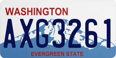 WA license plate AXG3261