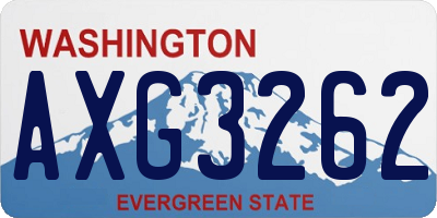 WA license plate AXG3262