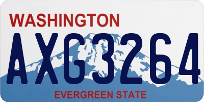 WA license plate AXG3264