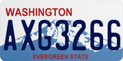 WA license plate AXG3266