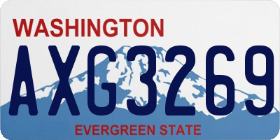 WA license plate AXG3269