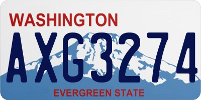WA license plate AXG3274