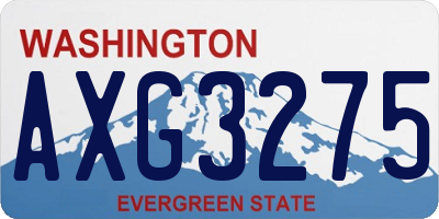 WA license plate AXG3275