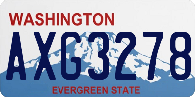 WA license plate AXG3278