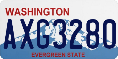 WA license plate AXG3280