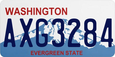 WA license plate AXG3284