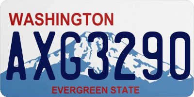 WA license plate AXG3290