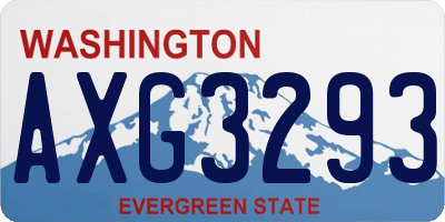 WA license plate AXG3293