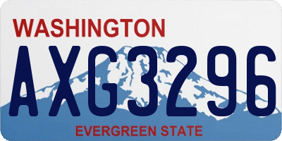WA license plate AXG3296