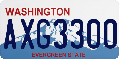WA license plate AXG3300