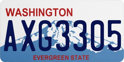 WA license plate AXG3305
