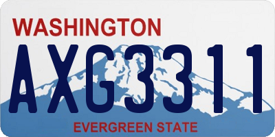 WA license plate AXG3311