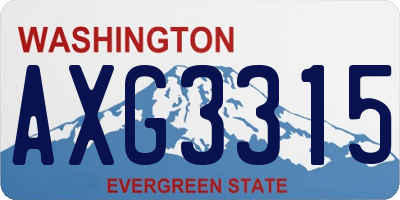WA license plate AXG3315