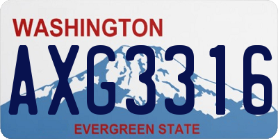 WA license plate AXG3316