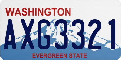WA license plate AXG3321
