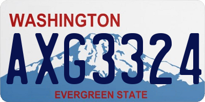 WA license plate AXG3324