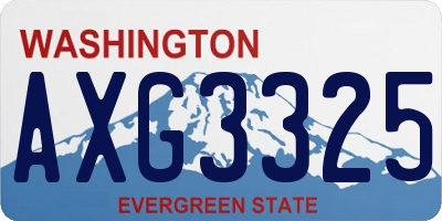 WA license plate AXG3325