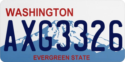 WA license plate AXG3326
