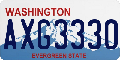 WA license plate AXG3330