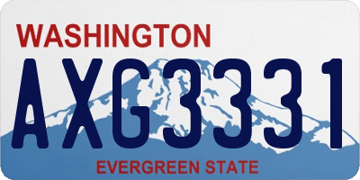 WA license plate AXG3331
