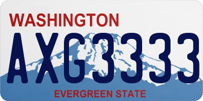 WA license plate AXG3333
