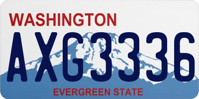 WA license plate AXG3336