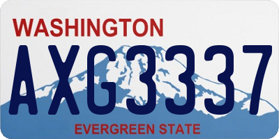 WA license plate AXG3337