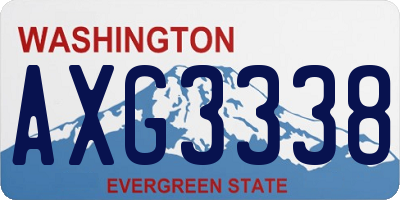 WA license plate AXG3338