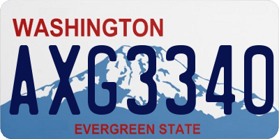 WA license plate AXG3340