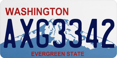 WA license plate AXG3342