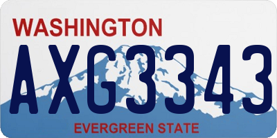WA license plate AXG3343