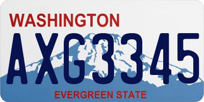 WA license plate AXG3345