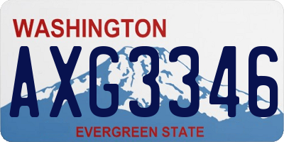 WA license plate AXG3346