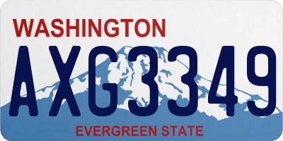WA license plate AXG3349