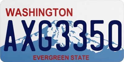 WA license plate AXG3350
