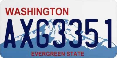 WA license plate AXG3351