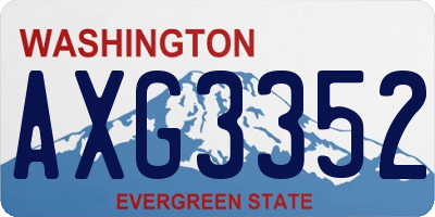 WA license plate AXG3352