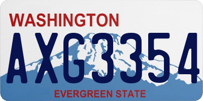 WA license plate AXG3354