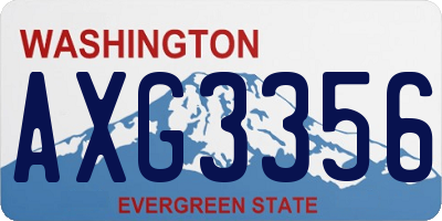 WA license plate AXG3356