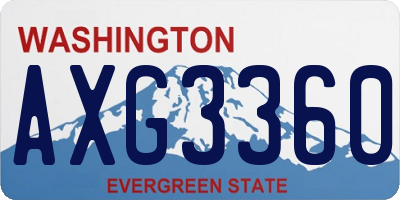 WA license plate AXG3360