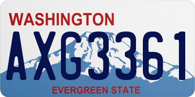 WA license plate AXG3361