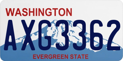 WA license plate AXG3362