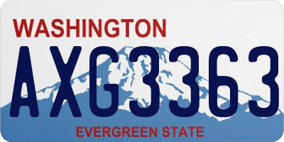 WA license plate AXG3363