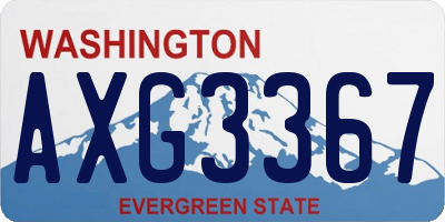 WA license plate AXG3367